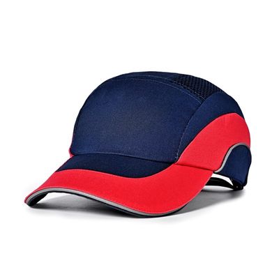 Havalandırma %100 Pamuk Emniyetli Kask Beyzbol Şapkası Kısa Kenarlı 56cm