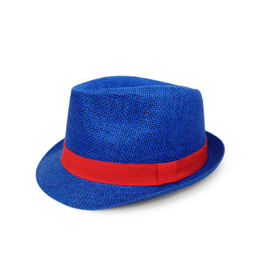 Unisex Fedora Panama Fötr Şapka Ayarlanabilir Mavi Renk Özel Logo 56cm