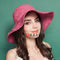 Özel Rafya Kadın Hasır Güneş Şapkaları Güneş Gölge Pantone Renk OEM ODM