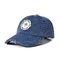 Unisex Sıkıntılı Yıkanmış Kot Beyzbol Şapkası 58cm İşlemeli Logo