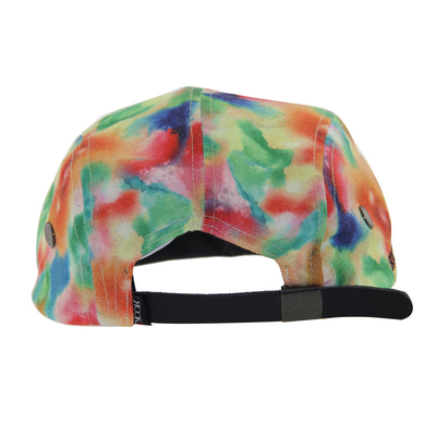 Kravat boya baskı özel çiçekli 5 panel bayanlar için kamp şapkaları moda