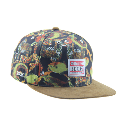 Özel Baskı Kampı Snapback 5 Panel Kapak Suede Vizör / Deri Kemerle