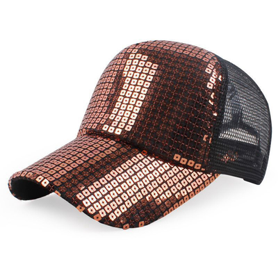 Tüm Gün Konforu 5 Panel Mesh Kamyon Şapkası Sequin Kamyon Şapkası Düzenlenebilir