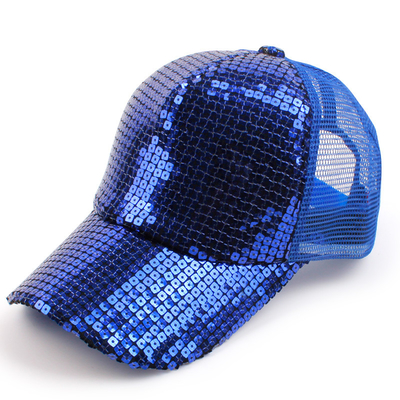 Tüm Gün Konforu 5 Panel Mesh Kamyon Şapkası Sequin Kamyon Şapkası Düzenlenebilir