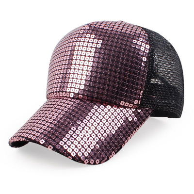 Tüm Gün Konforu 5 Panel Mesh Kamyon Şapkası Sequin Kamyon Şapkası Düzenlenebilir