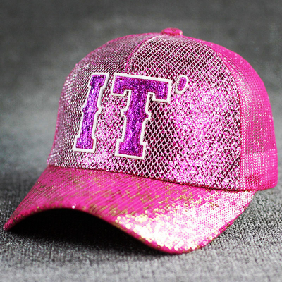 Tüm Gün Konforu 5 Panel Mesh Kamyon Şapkası Sequin Kamyon Şapkası Düzenlenebilir
