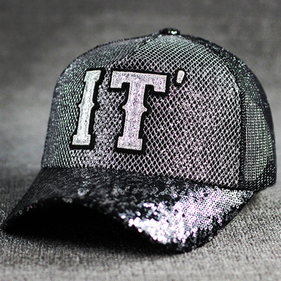 Tüm Gün Konforu 5 Panel Mesh Kamyon Şapkası Sequin Kamyon Şapkası Düzenlenebilir