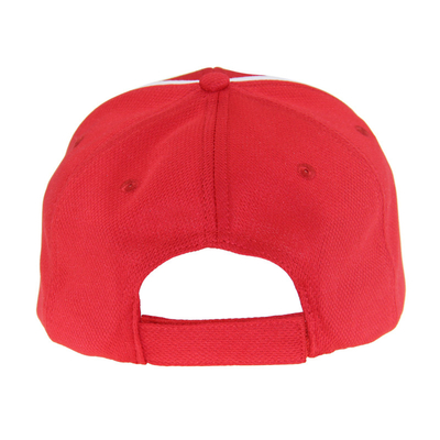 Kırmızı Polymesh nakışlı logo beyzbol şapkası Unisex düşük profilli ayarlanabilir sıradan şapkalar