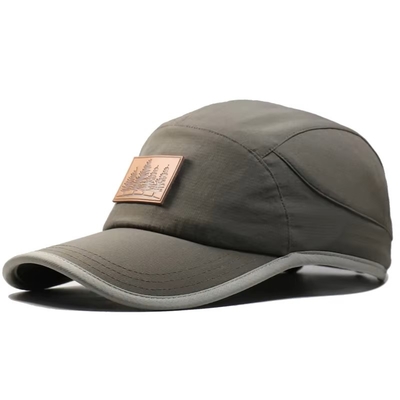 5 Panel Erkekler Gri Hızlı Kuru Poliester Beyzbol Şapkaları Koşu Beyzbol Şapkası