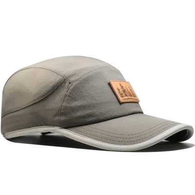5 Panel Erkekler Gri Hızlı Kuru Poliester Beyzbol Şapkaları Koşu Beyzbol Şapkası