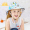 Pantone Renkli Çocuk Kova Şapka 48cm Çizgili Flip Up Brim
